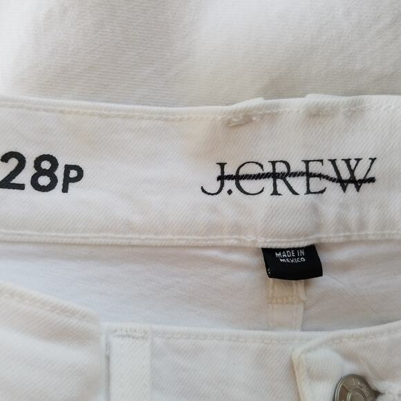 J. Crew‎ Petite Full Length Slim Wide Leg Jeans Size 28P White Raw Hem NWT BX823 - Picture 5 of 8